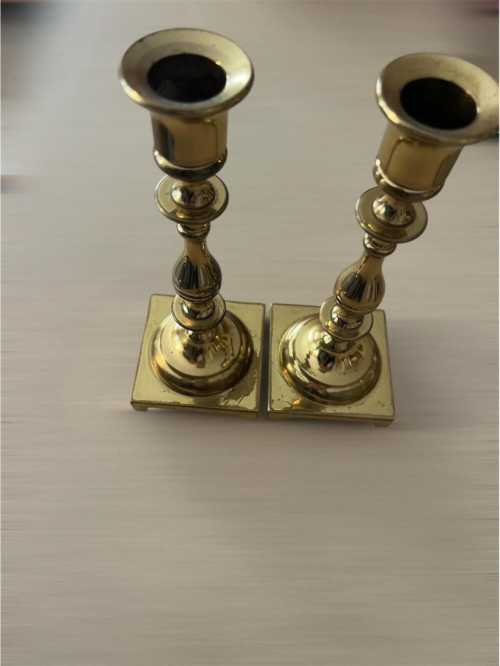 2 Vintage Brass Candlestick Holders